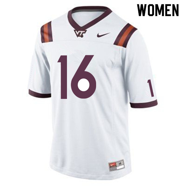 Women #16 Darryle Simmons Virginia Tech Hokies College Football Jerseys Sale-White